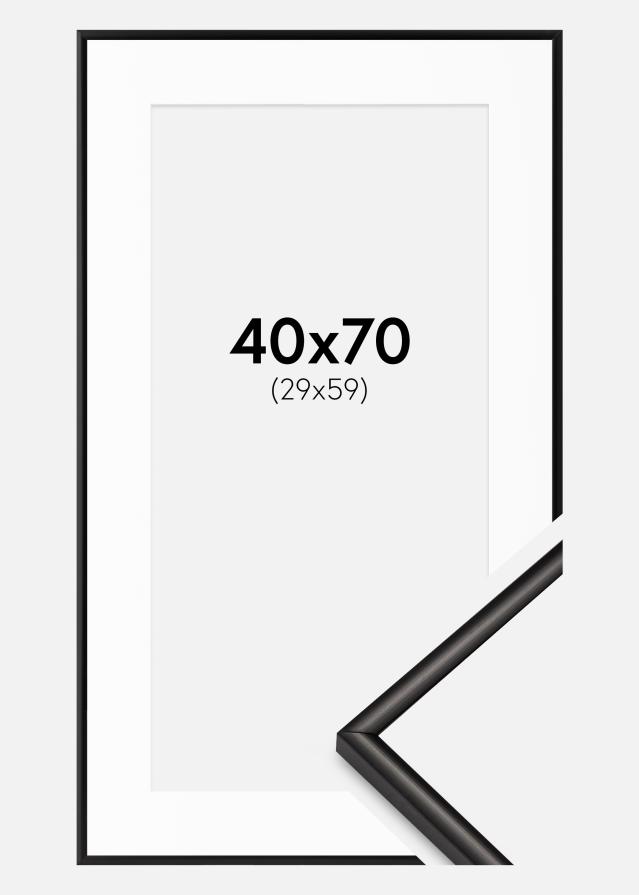 Marco Scandi Mate Negro 40x70 cm - Paspartús Blanco 30x60 cm