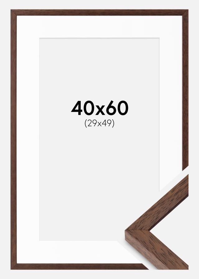 Marco Ares Teak 40x60 cm - Paspartús Blanco 30x50 cm