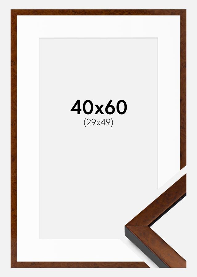 Marco Ares nuez 40x60 cm - Paspartús Blanco 30x50 cm