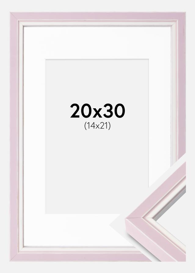 Marco Diana Rosa 20x30 cm - Paspartús Blanco 15x22 cm