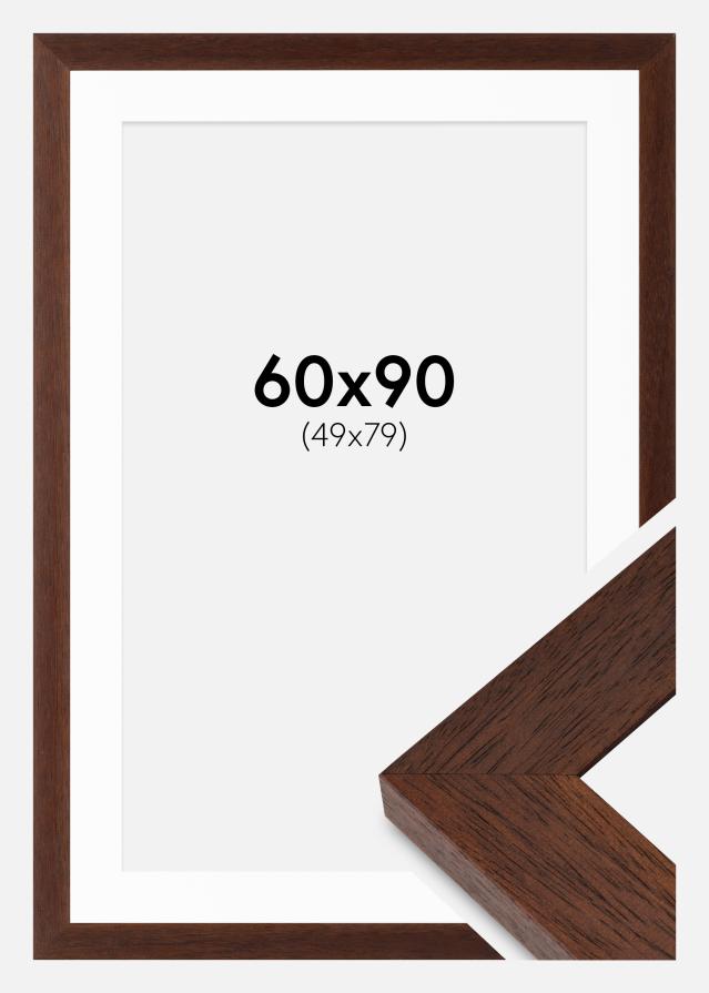 Marco Juno Teak 60x90 cm - Paspartús Blanco 50x80 cm