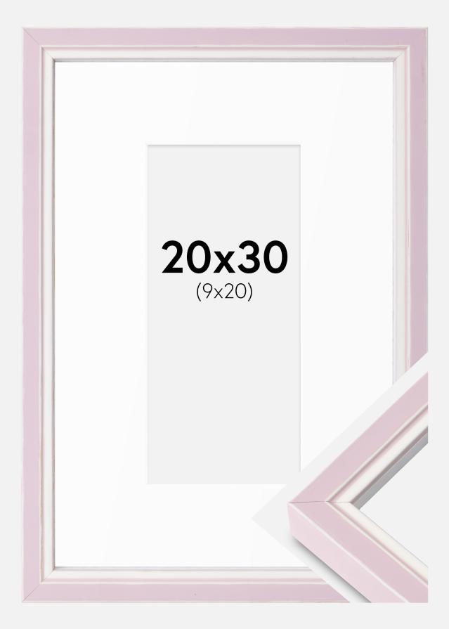 Marco Diana Rosa 20x30 cm - Paspartús Blanco 10x21 cm