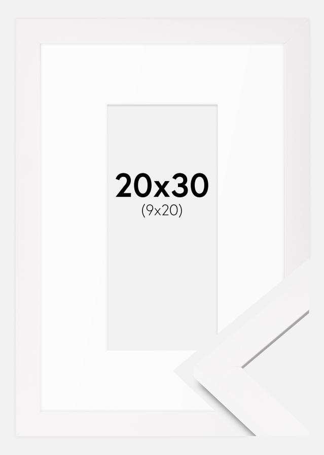Marco BGA Classic Blanco 20x30 cm - Paspartús Blanco 10x21 cm