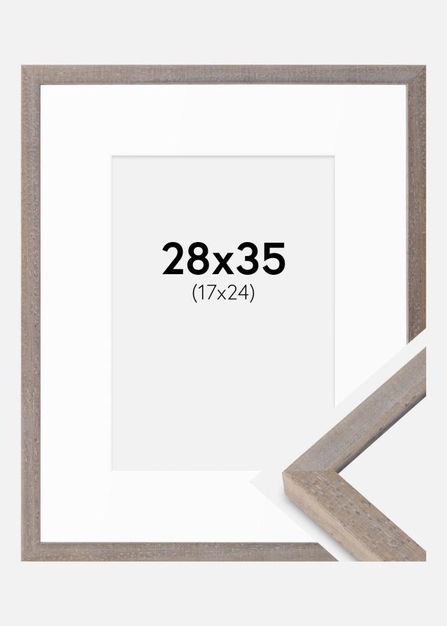 Marco Ares Gris 28x35 cm - Paspartús Blanco 18x25 cm