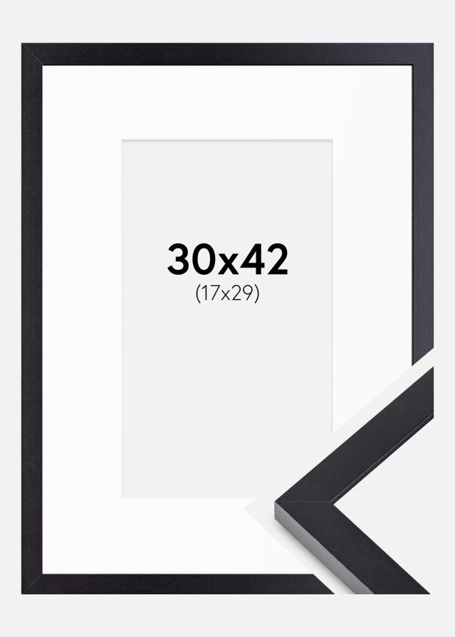 Marco Selection Negro 30x42 cm - Paspartús Blanco 18x30 cm