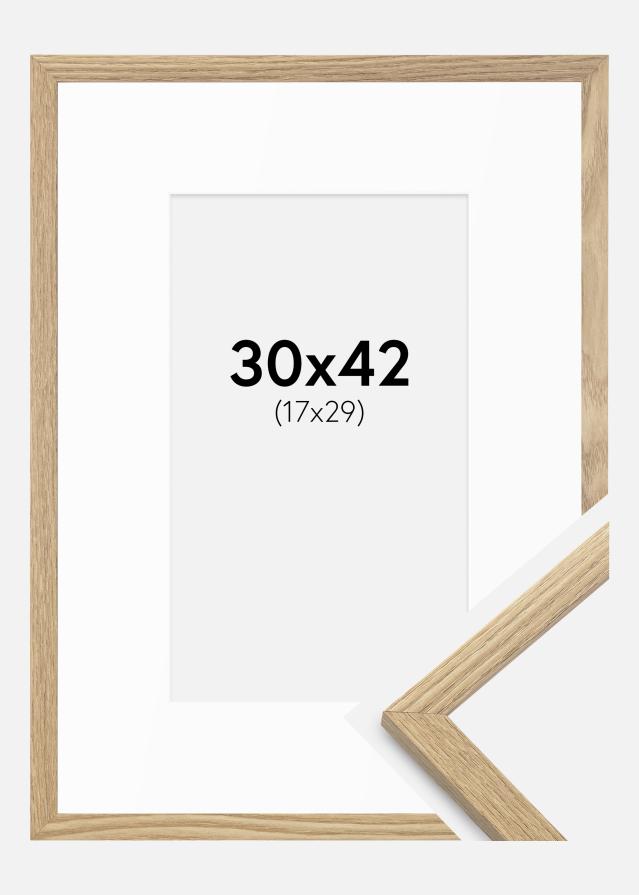 Marco Trendy Roble 30x42 cm - Paspartús Blanco 18x30 cm