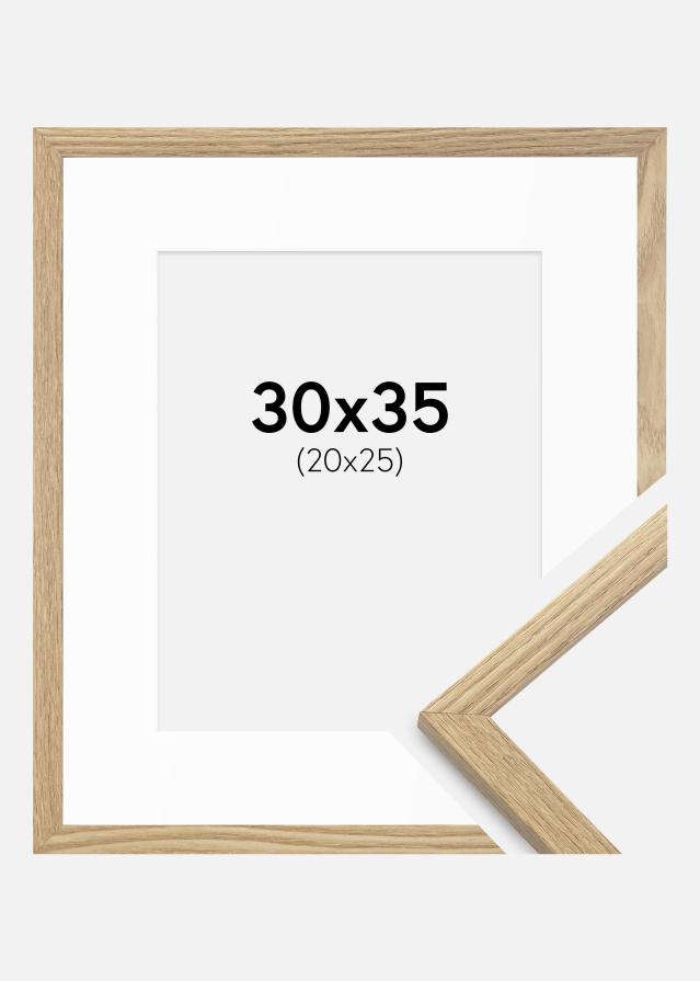 Marco Trendy Roble 30x35 cm - Paspartús Blanco 21x26 cm