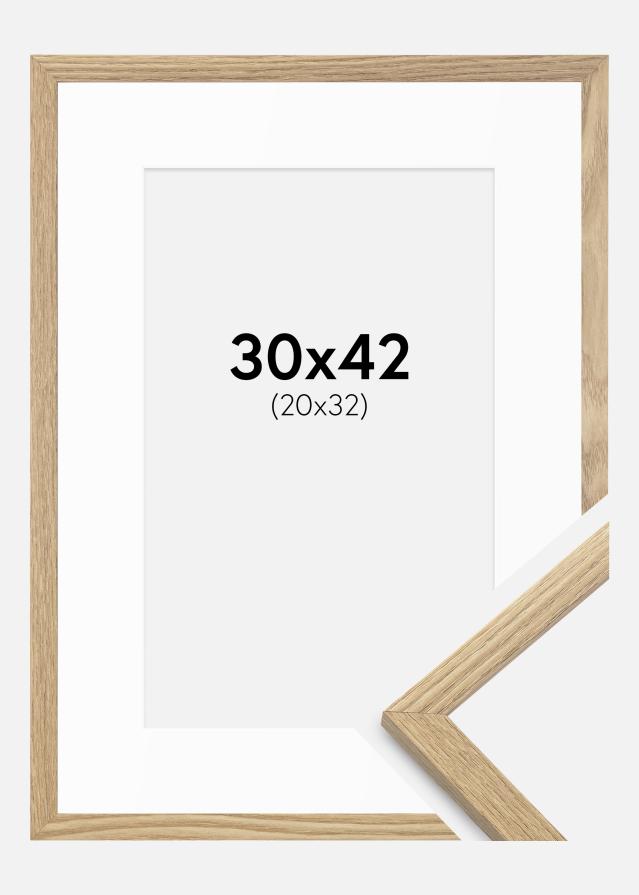 Marco Trendy Roble 30x42 cm - Paspartús Blanco 21x33 cm