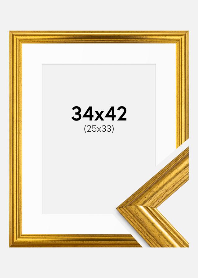 Marco Västkusten Oro 34x42 cm - Paspartús Blanco 26x34 cm