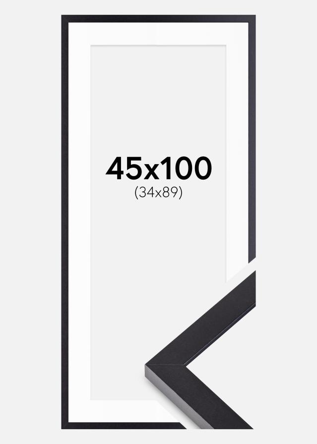 Marco Selection Negro 45x100 cm - Paspartús Blanco 35x90 cm