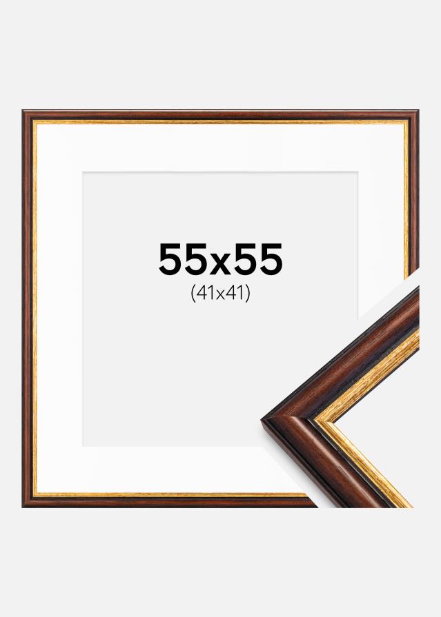 Marco Siljan Marrón 55x55 cm - Paspartús Blanco 42x42 cm