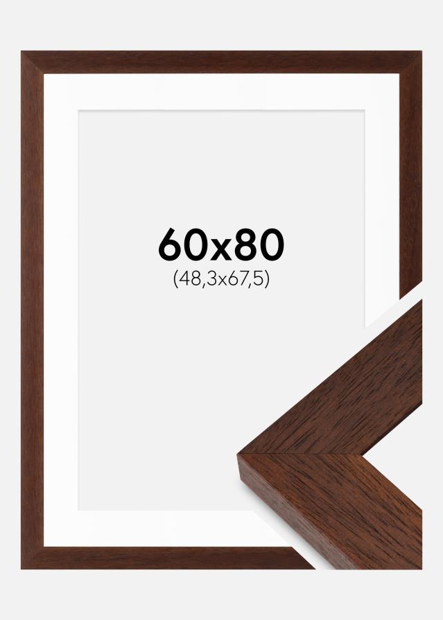 Marco Juno Teak 60x80 cm - Paspartús Blanco 49,3x68,5 cm