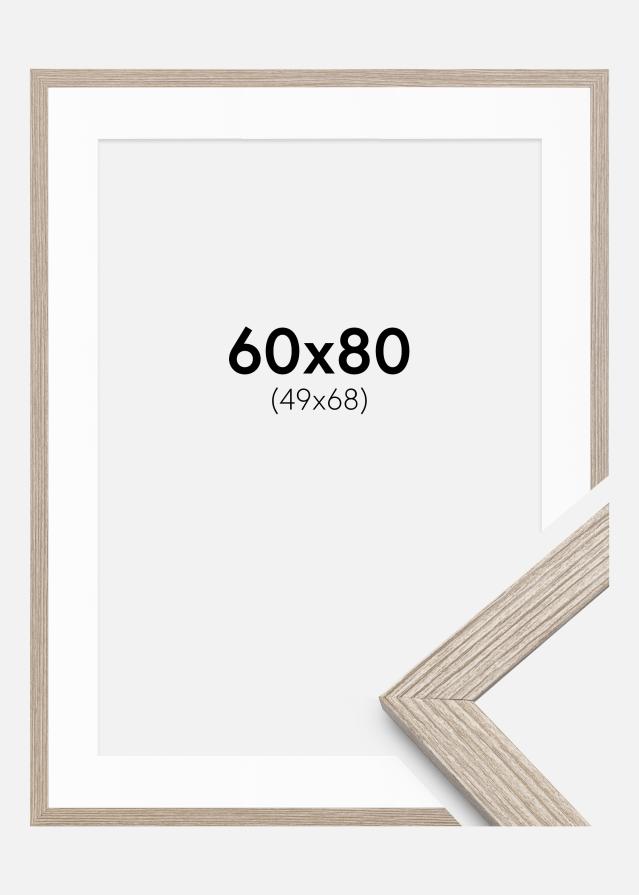 Marco Stilren Greige Roble 60x80 cm - Paspartús Blanco 50x69 cm