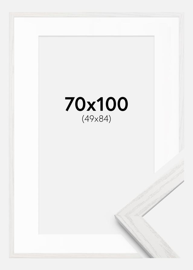Marco Stilren Blanco Roble 70x100 cm - Paspartús Blanco 50x85 cm