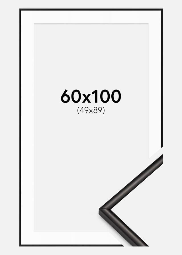 Marco Scandi Matt Negro 60x100 cm - Paspartús Blanco 50x90 cm