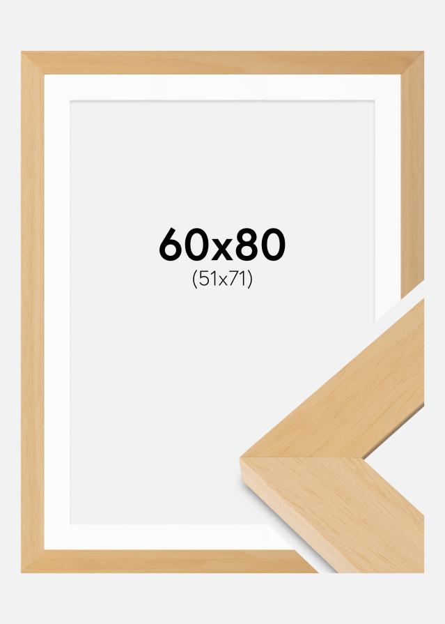 Marco Juno Madera 60x80 cm - Paspartús Blanco 52x72 cm