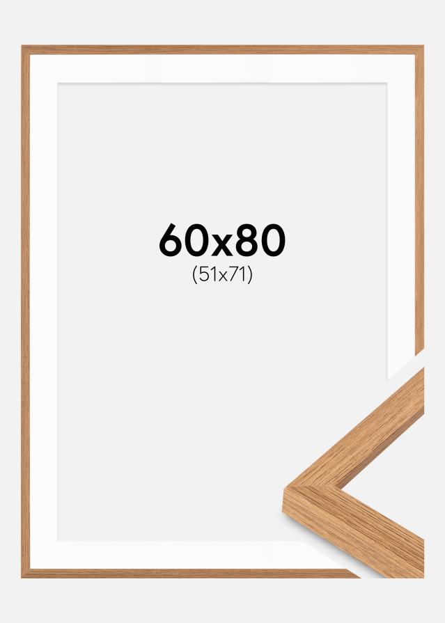 Marco Modern Teak 60x80 cm - Paspartús Blanco 52x72 cm