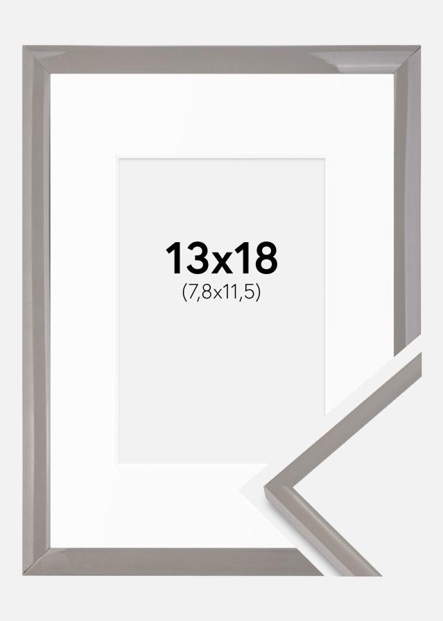 Marco New Lifestyle gris tierra 13x18 cm - Paspartús Blanco B7 88x125 mm