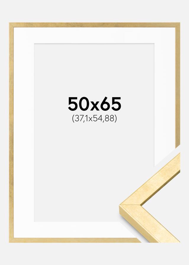 Marco Ares Oro 50x65 cm - Paspartús Blanco 15x22 inches
