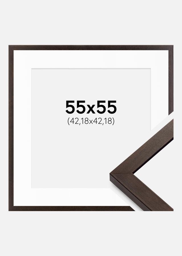 Marco Selection nuez 55x55 cm - Paspartús Blanco 17x17 inches