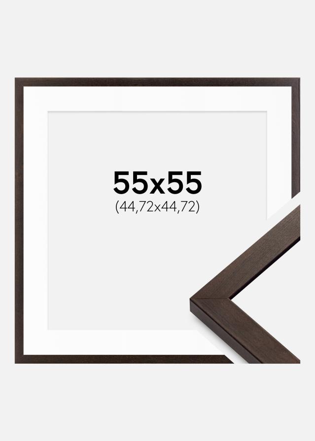 Marco Selection nuez 55x55 cm - Paspartús Blanco 18x18 inches