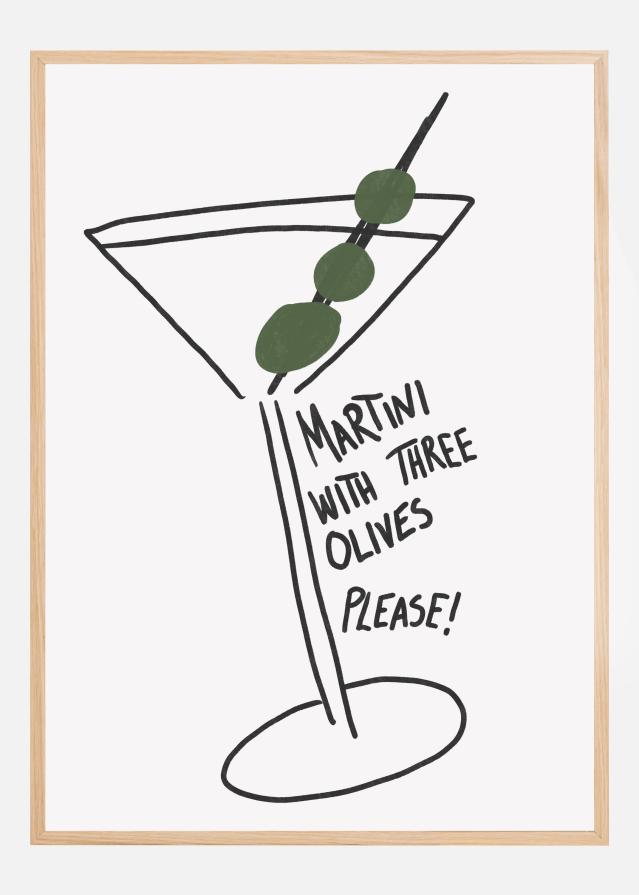 Olive Trio Martini Póster