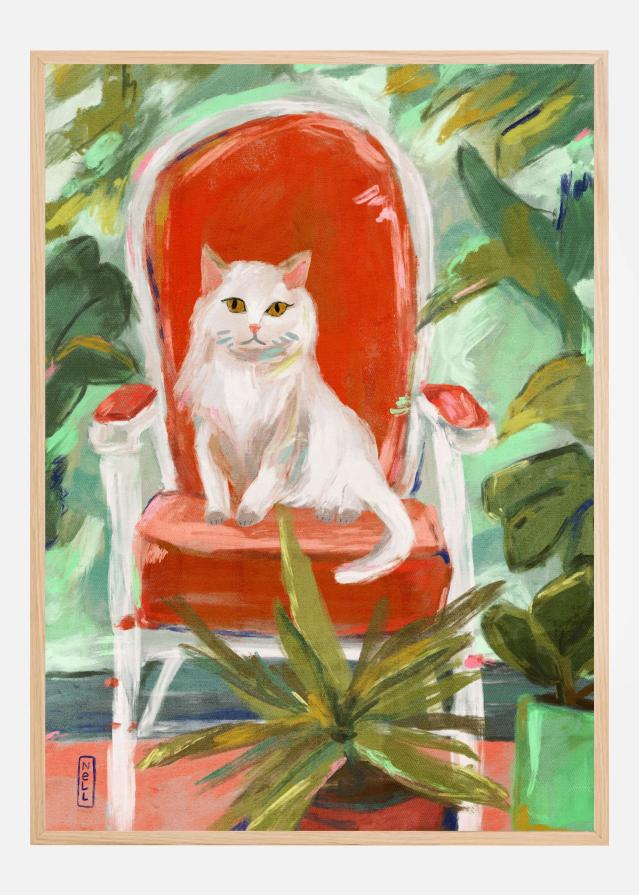 Indoor Jungle Cat Painting Póster