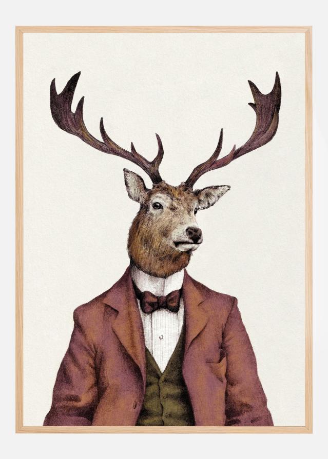 A deer With Human Attirea wearing Póster
