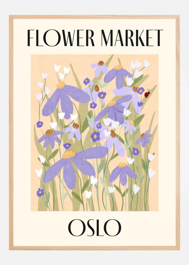 Flower Market Oslo Norway Póster