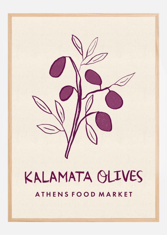 Kalamata Olives Athens Food Market Greece Póster