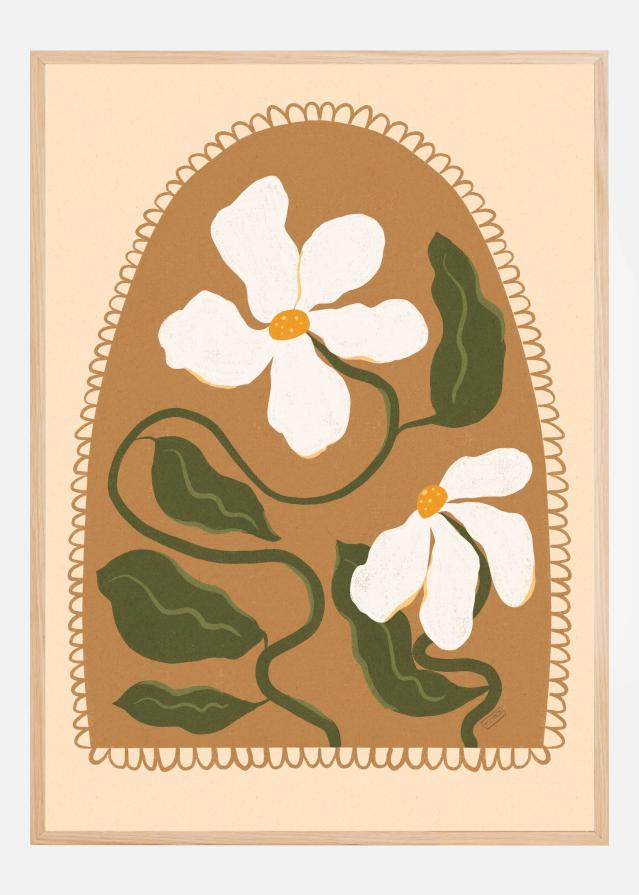 Greek Inspired Boho Flowers Póster