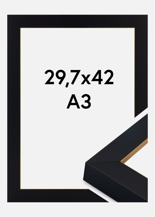 Marco Sussex Vidrio acrílico Negro/Oro 29,7x42 cm (A3)