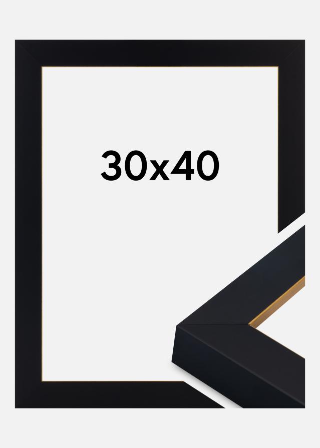Marco Sussex Vidrio acrílico Negro/Oro 30x40 cm