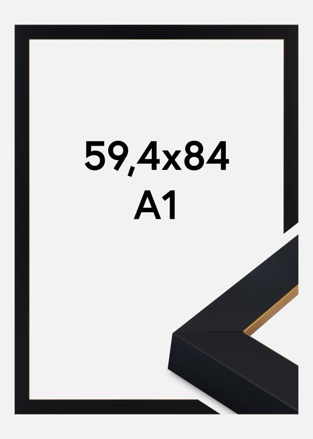 Marco Sussex Vidrio acrílico Negro/Oro 59,4x84,1 cm (A1)