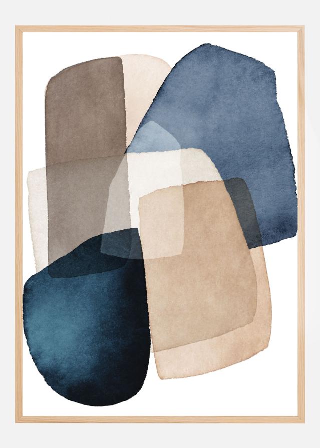 Blue Brown Blocks Póster