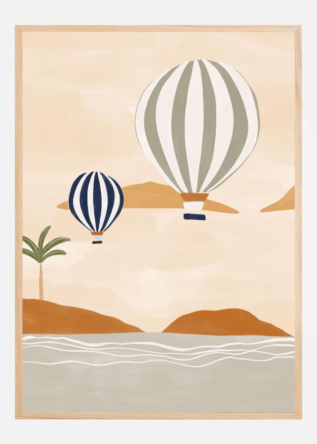 Airballoons In Dessert Póster
