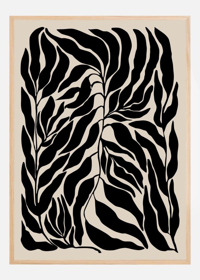 Black Leaf Silhouettes Póster