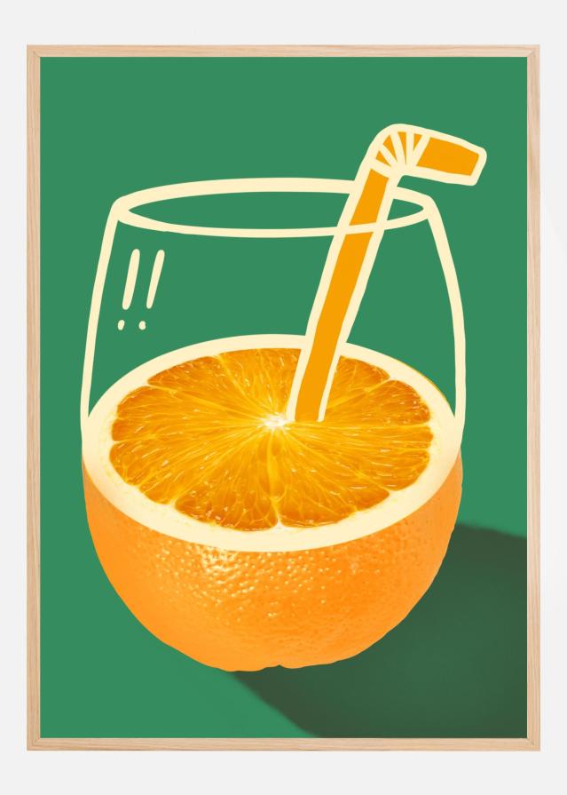 Vibrant Orange Cleverly Illustrated Póster
