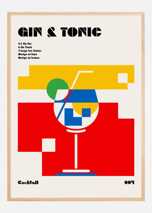 Gin a Tonic Bauhaus Cocktail Póster