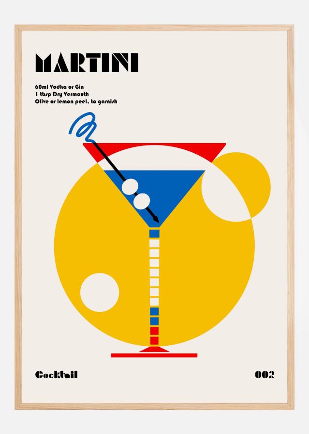 Martini Bauhaus Cocktail Póster