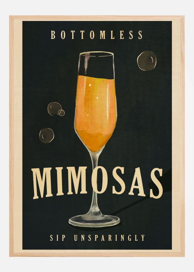 Bottomless Mimosas Art Deco Cocktail Bar Art Póster