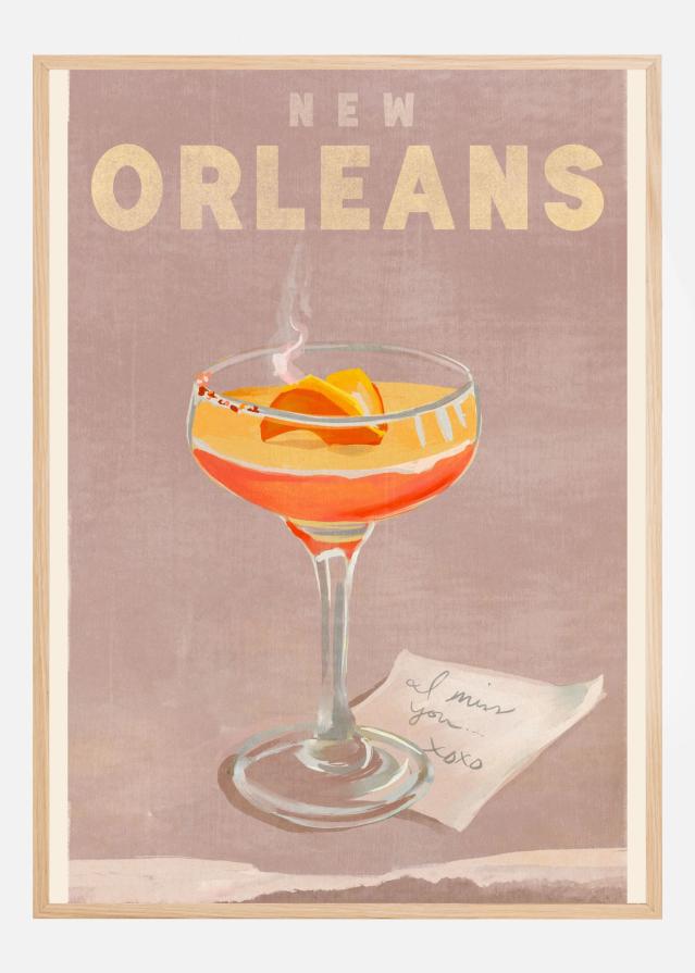 New Orleans Cocktail Travel Poster Póster