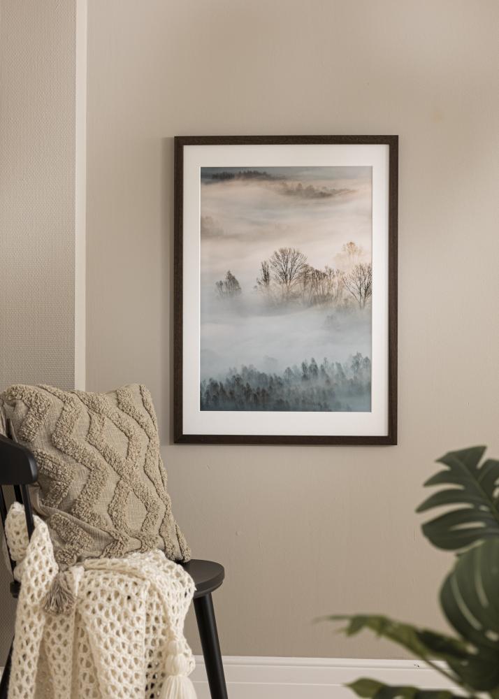 Marco marrón madera 55x80 cm - Paspartús Blanco 45x70 cm