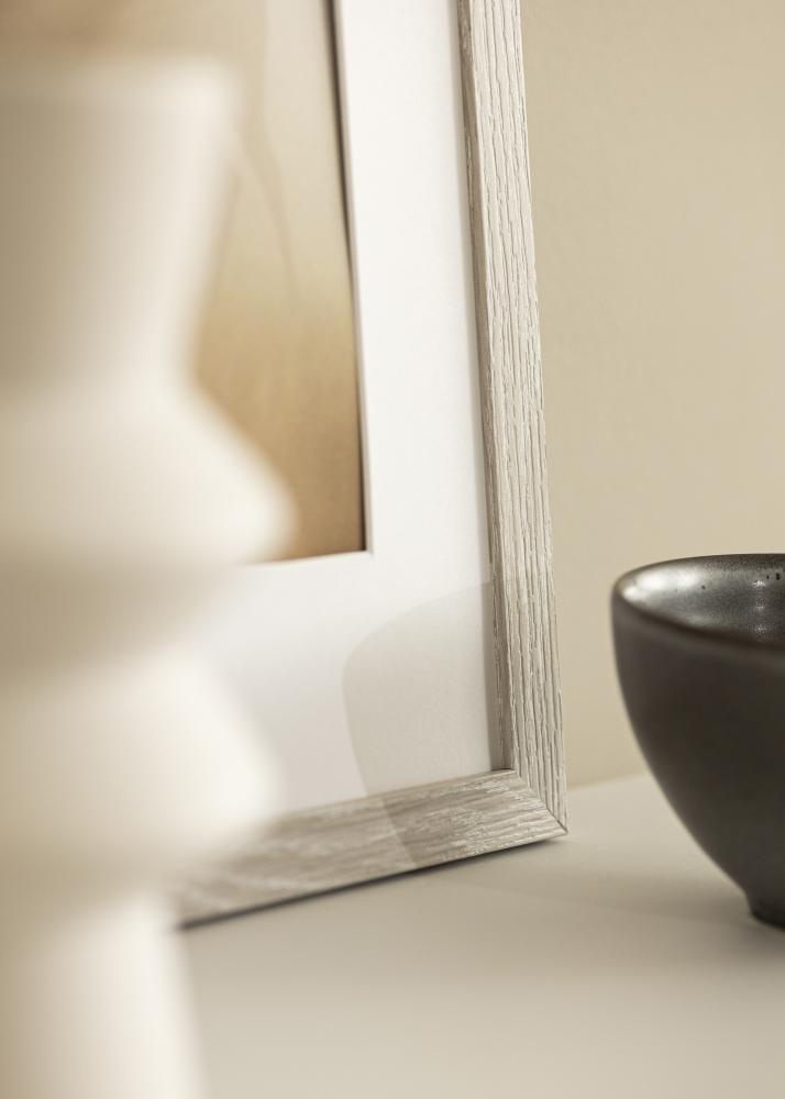 Marco Stilren gris claro roble 60x80 cm - Paspartús Blanco 20x28 inches