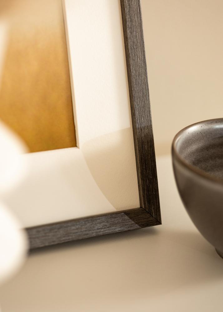 Marco Ares Gris Roble 50x65 cm - Paspartús Blanco 15x22 inches