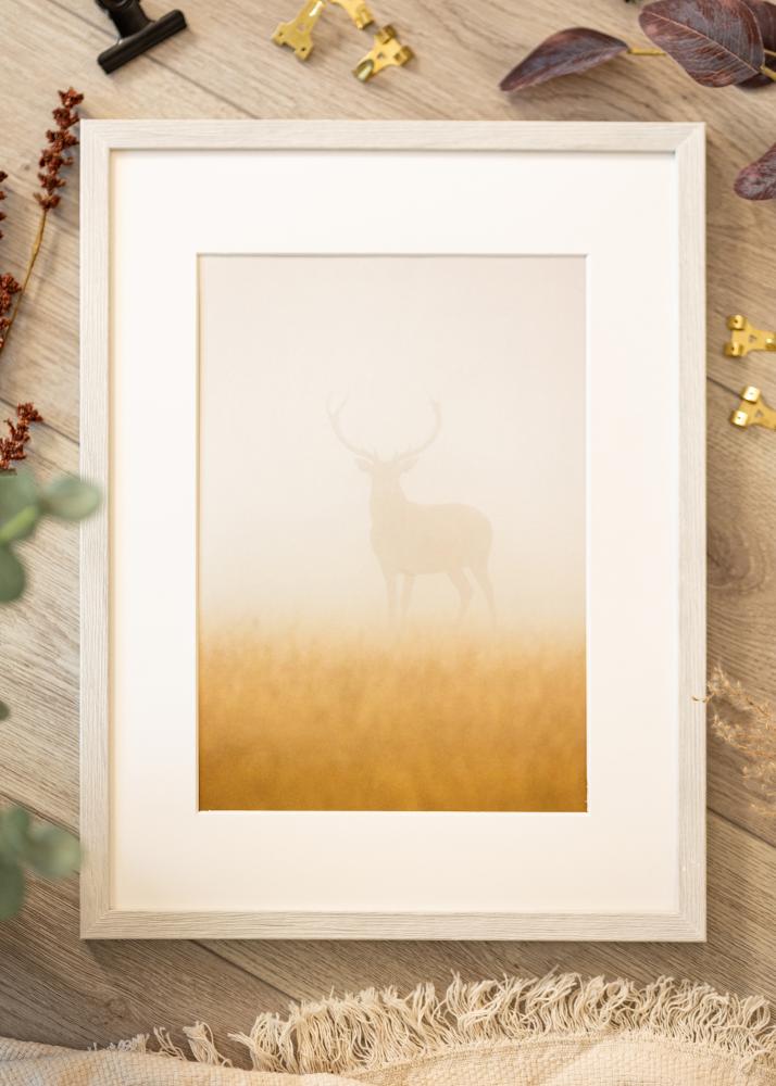 Marco Ares Blanco Roble 40x40 cm - Paspartús Blanco 12x12 inches