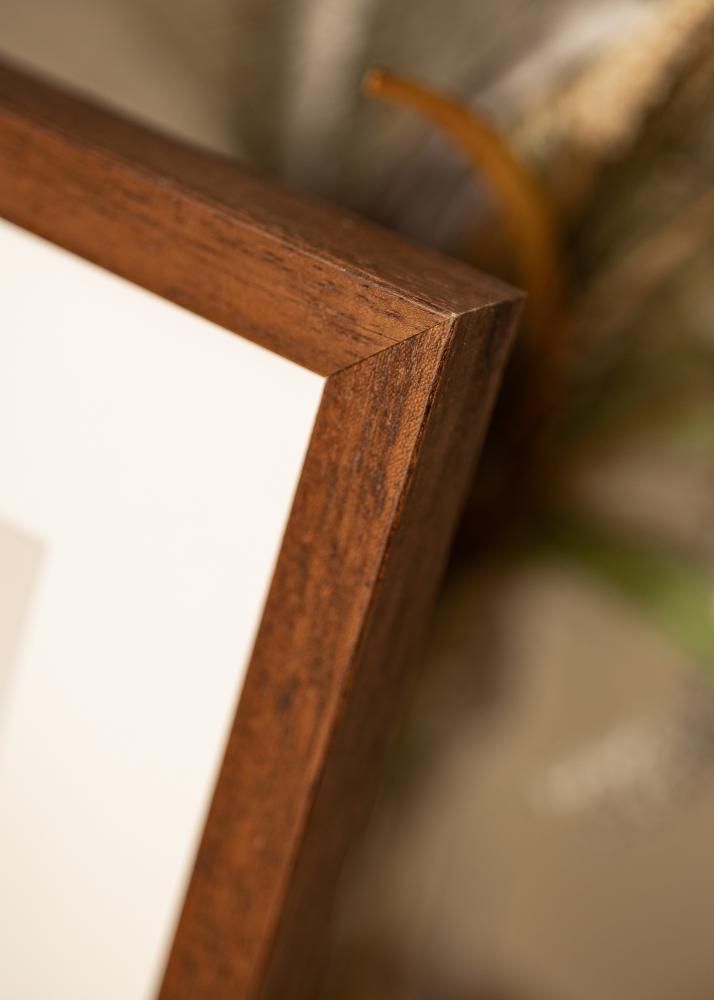 Marco Hermes Teak 40x50 cm - Paspartús Blanco 29,7x42 cm