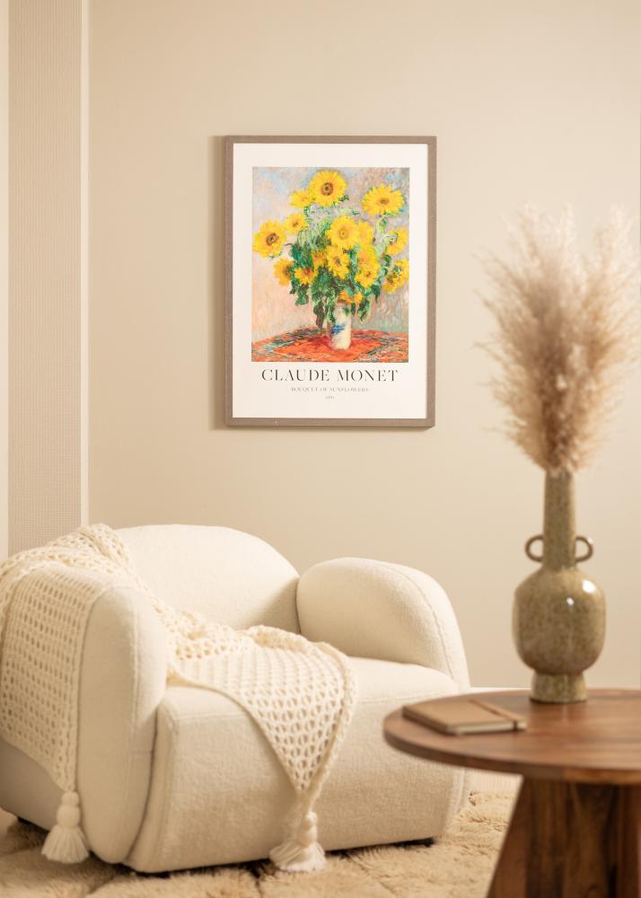 Marco Hermes Gris 60x60 cm - Paspartús Blanco 50x50 cm