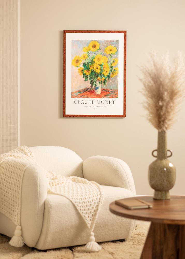 Marco Hermes nuez 50x60 cm - Paspartús Blanco 41x51 cm