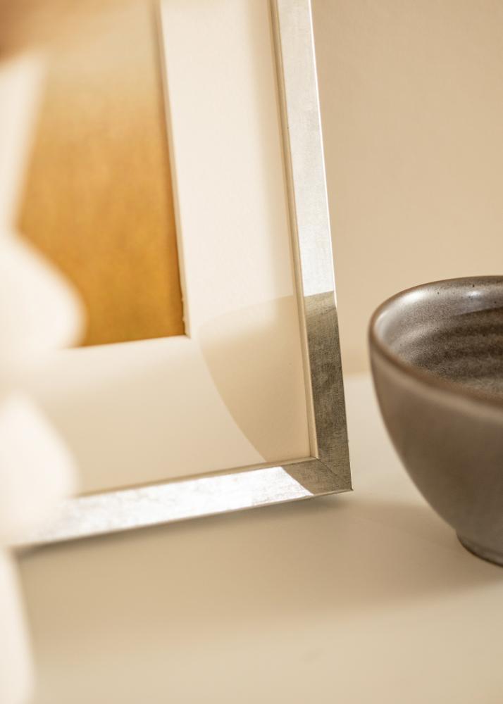 Marco Ares Plata 50x50 cm - Paspartús Blanco 39x39 cm